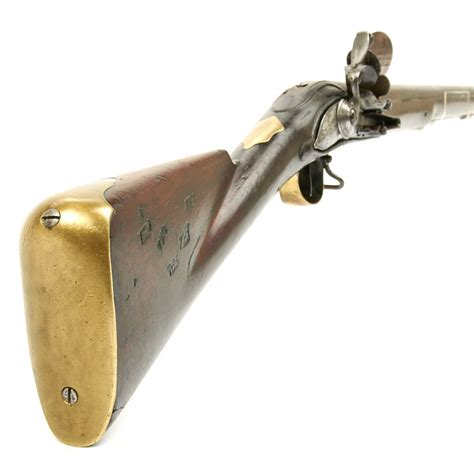 Top view, showing simplified butt plate. . Original long land brown bess for sale